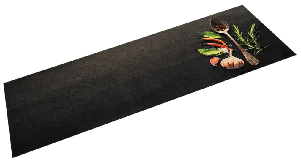 vidaXL Tapete de cozinha lavável 45x150 cm veludo padrão especiarias