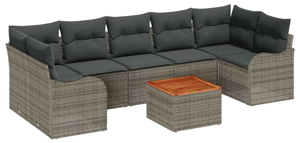 Conjunto de Sofá de Jardim 8 pcs Cinzeto Grande