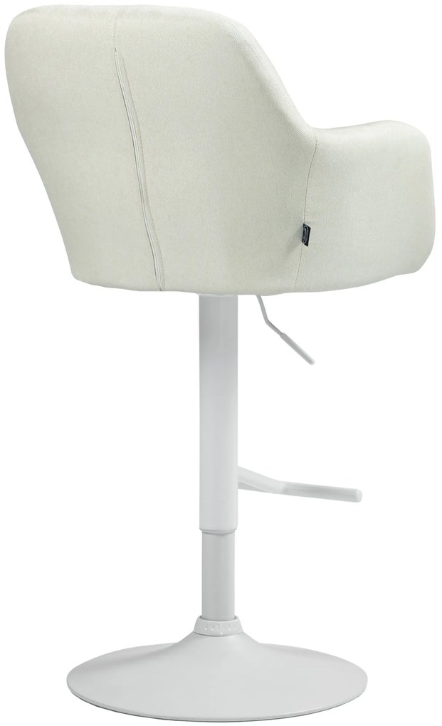 Banco de bar Natoma em tecido com estrutura branca 97-118 x 57 x 59 cm Creme