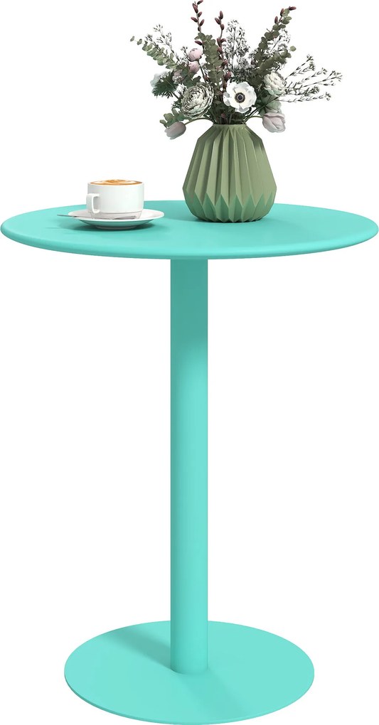 Mesa de bar redonda para 2 pessoas, Ø60 cm, moderna (CADEIRAS NÂO INCLUIDAS),  com base redonda e estrutura em aço, para interior e exterior, verde