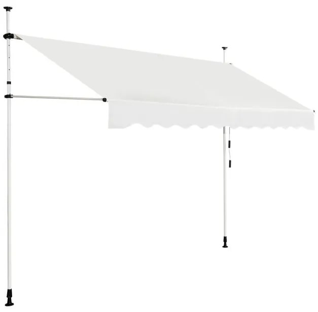 Toldo de grampo 300 cm de largura toldo de varanda sem perfuração resistente a UV altura ajustável marrom