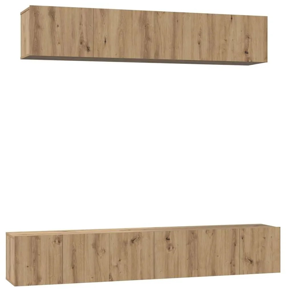 Conjunto de Estantes para TV 5 pcs carvalho artisiano