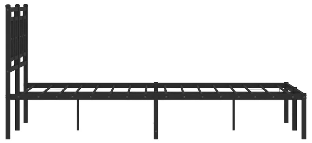 Estrutura de cama com cabeceira 120x190 cm metal preto