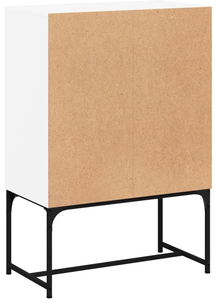 Armário de apoio c/ portas de vidro 69x37x100 cm branco