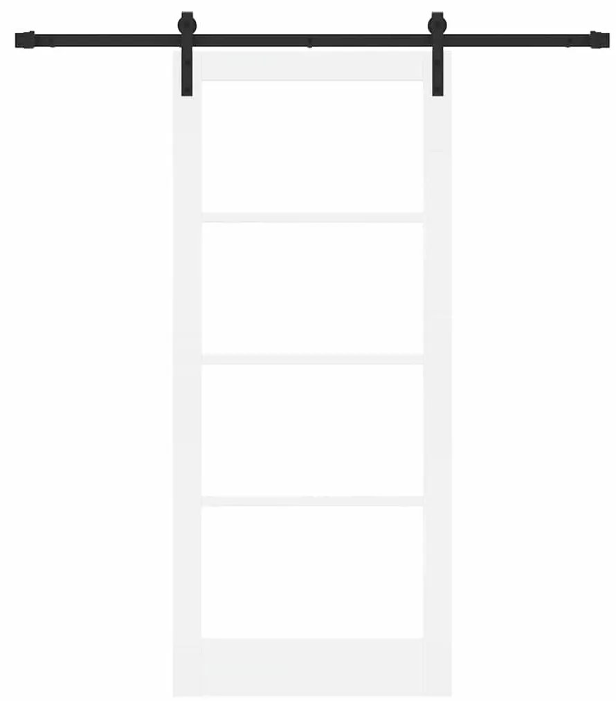 Porta Deslizante com Conjunto de Ferragens 'ORKDAL'Branco Madeira Sóli