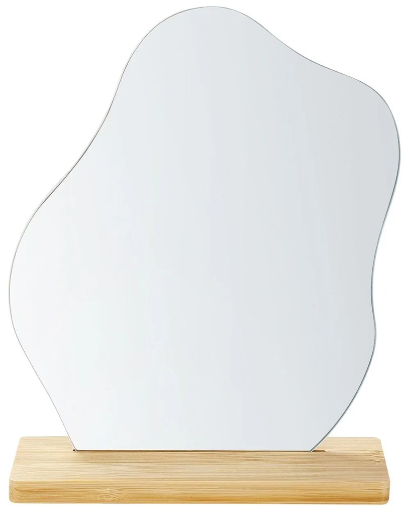 Espelho decorativo em madeira clara 22 x 19 cm LOZERE Beliani