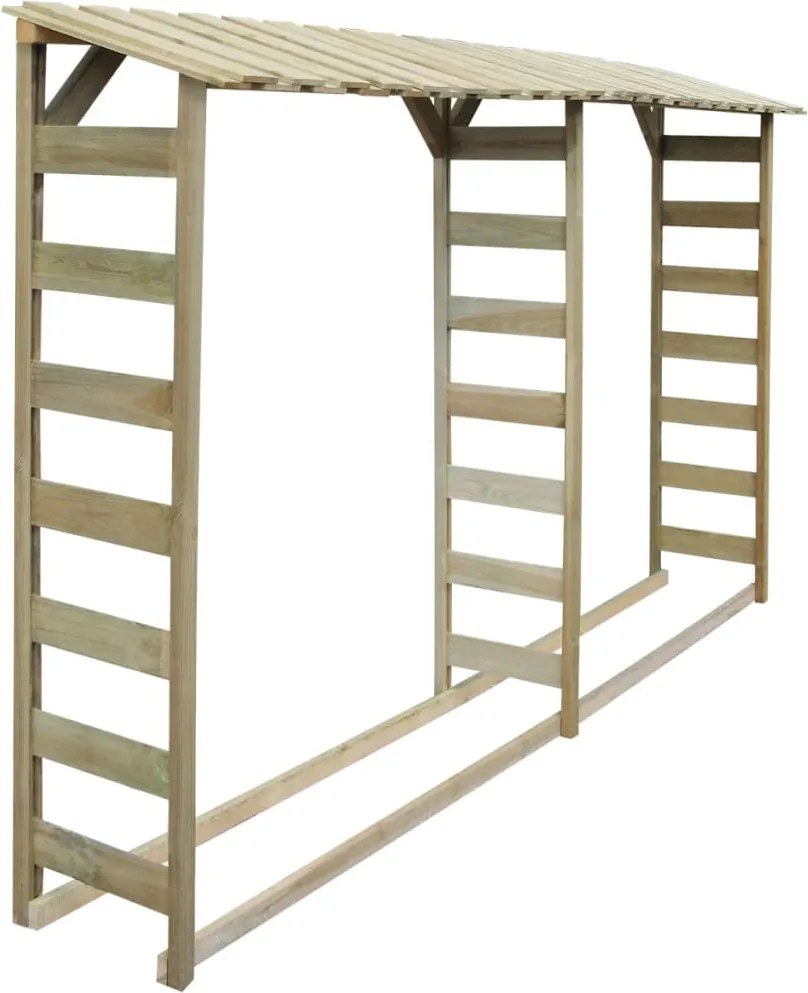vidaXL Abrigo duplo p/ arrumação lenha 300x44x176 cm pinho impregnado