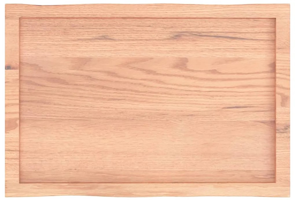 Tampo de mesa com bordas vivas carvalho tratado castanho-claro