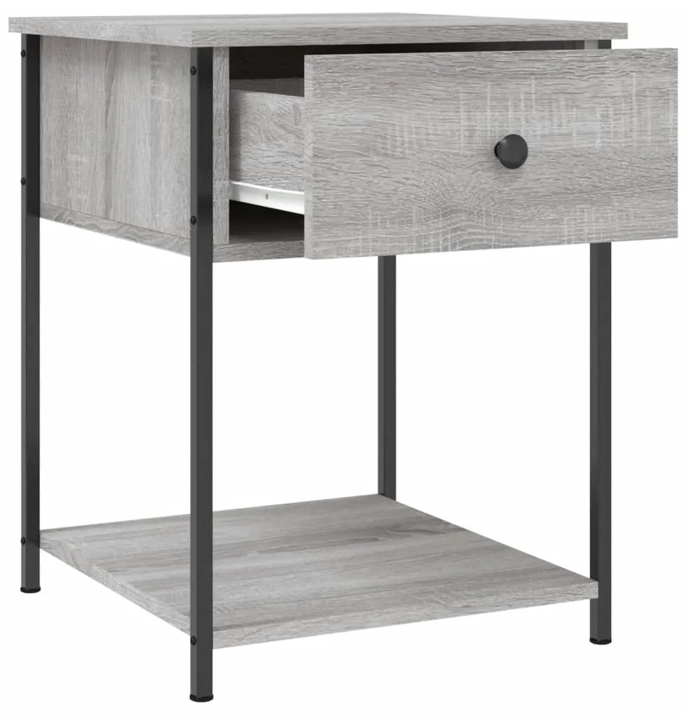 Mesas de cabeceira 2pcs 44x45x58 deriv. de madeira cinza sonoma