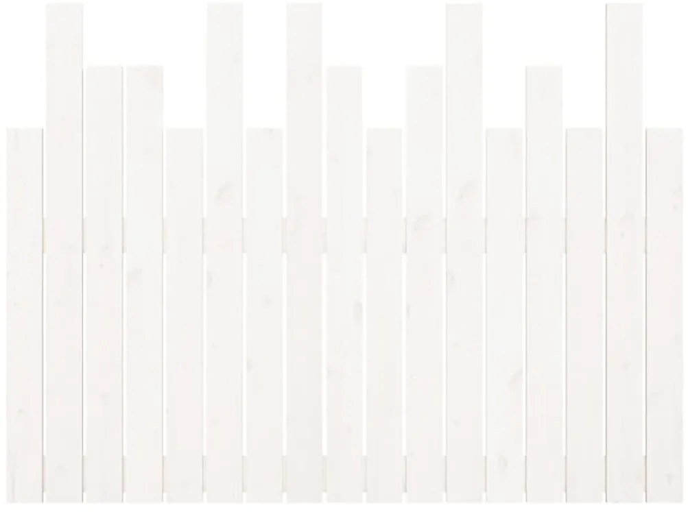 Cabeceira de parede 108x3x80 cm madeira de pinho maciça branco