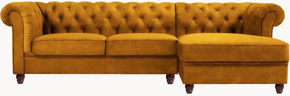 Sofá de canto em veludo Phoebe (4 lugares)