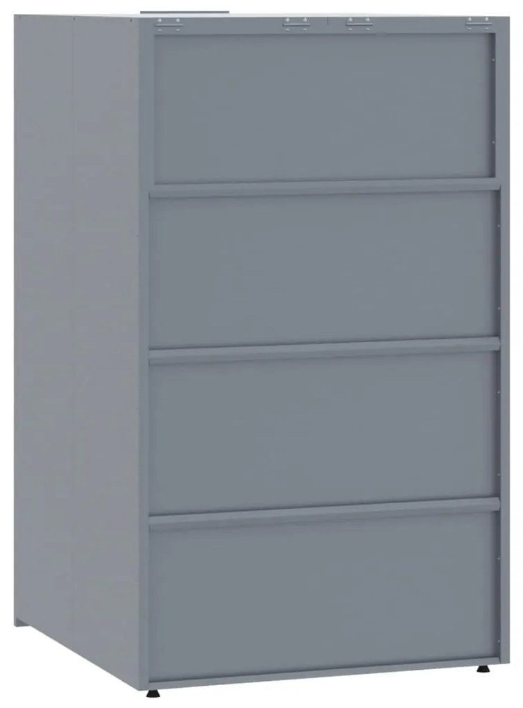 Abrigo para 3 caixotes do lixo 207x79x117 cm aço cinzento