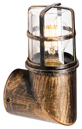 Candeeiro de parede exterior vintage dourado antigo IP54 - Kiki Moderno