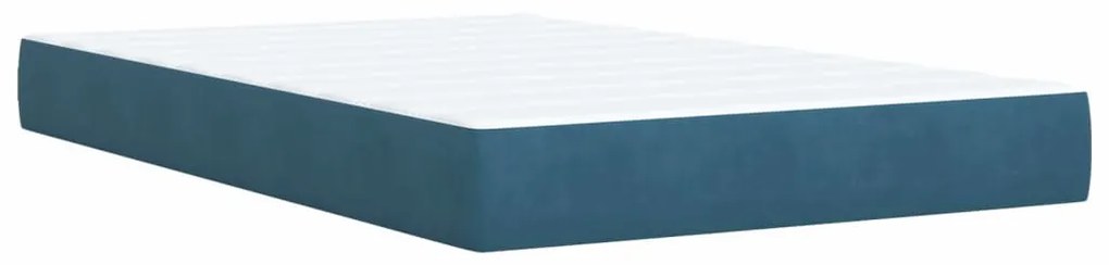 Cama boxspring com colchão 120x190 cm veludo azul-escuro