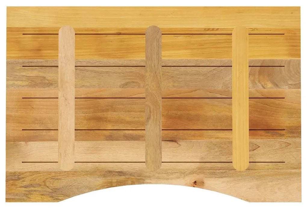 Tampo de mesa com curva 80x50x2,5 cm mangueira áspera maciça