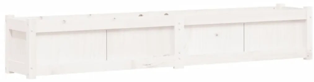 Vasos/floreiras de jardim 2 pcs madeira de pinho maciça branco