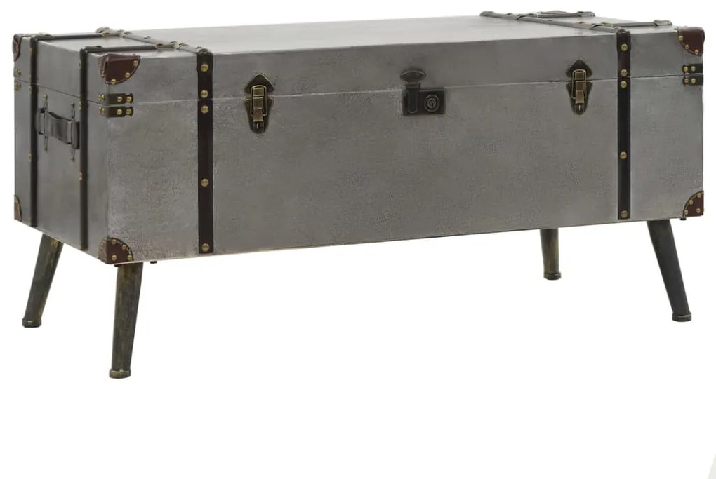 vidaXL Mesa de centro em MDF e alumínio 102x51x47,5 cm