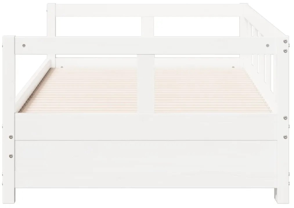 Sofá-cama sem colchão 90x200 cm madeira de pinho maciça branco