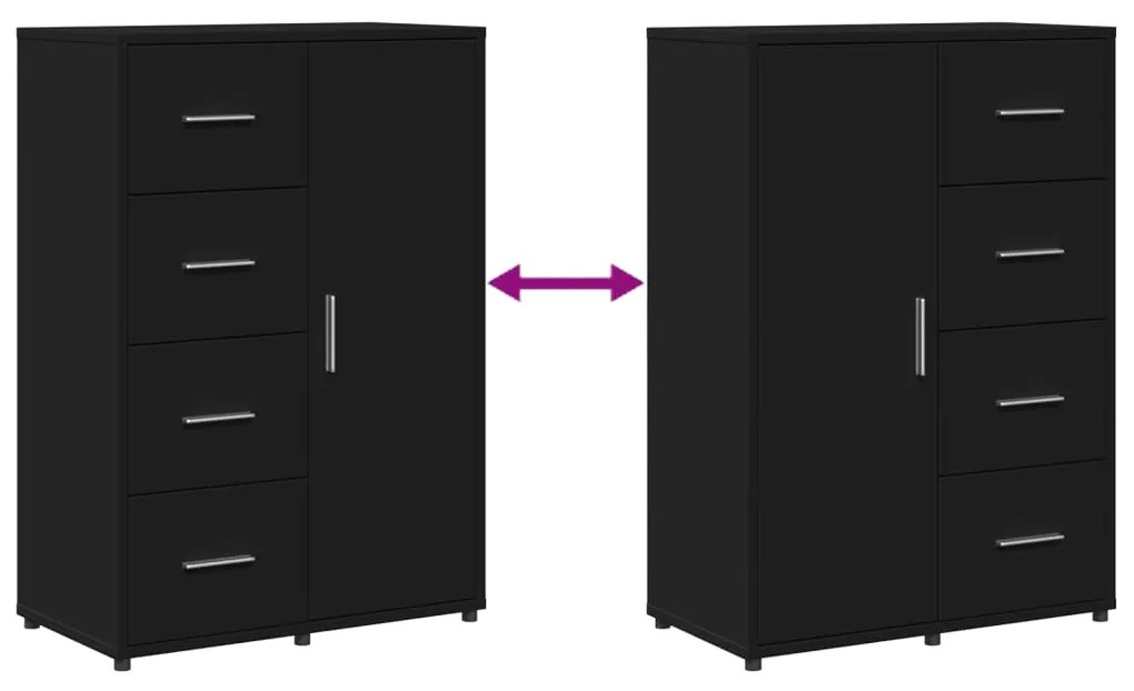 Aparadores 2 pcs 60x31x84 cm derivados de madeira preto