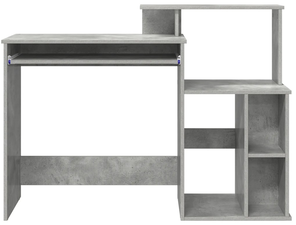 Secretária com Armazenamento Cinza Claro 120,5x44x88,5 cm Madeira Enge