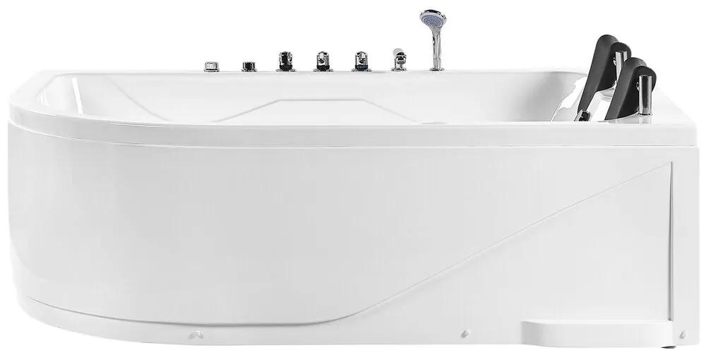 Banheira de hidromassagem de canto à esquerda 180 cm com LED em branco CALAMA Beliani