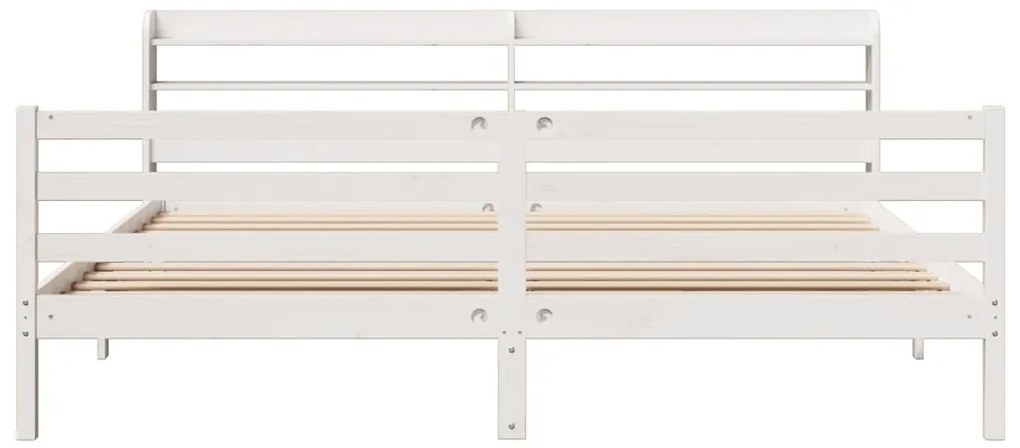 Estrutura de cama c/ cabeceira sem colchão 200x200 cm branco