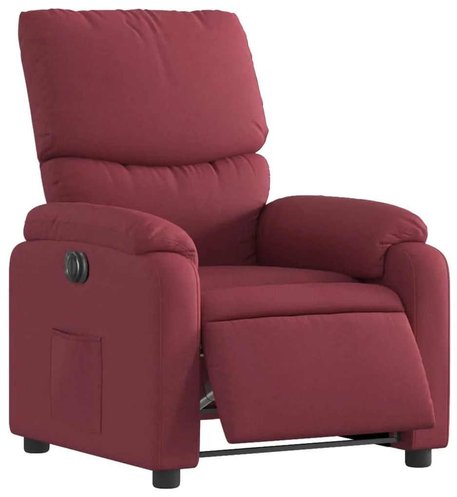 Poltrona elétrica reclinável tecido vermelho tinto