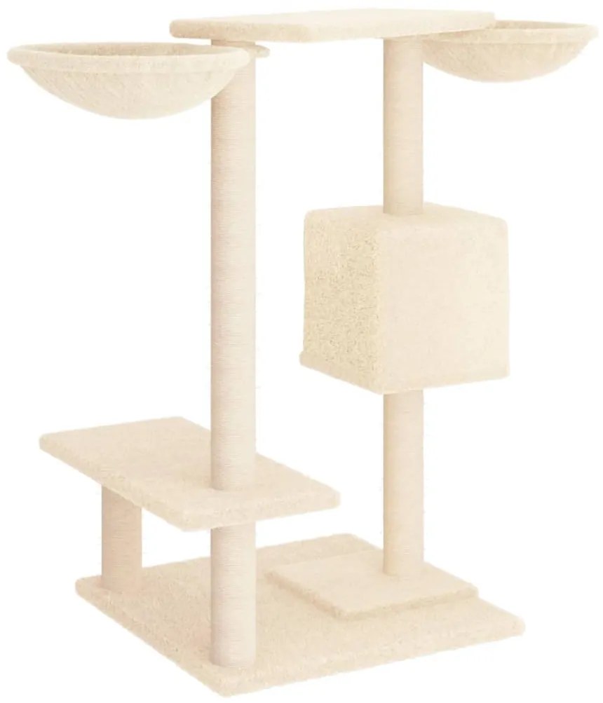 Árvore para gatos c/ postes arranhadores 82 cm cor creme