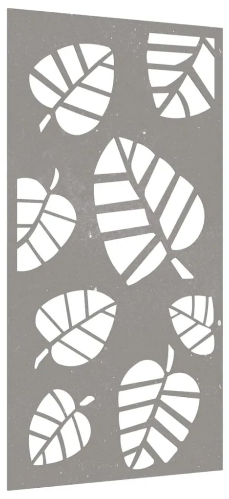 Decoração p/ muro de jardim 105x55 cm aço corten design folhas