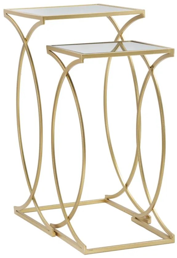 MESA DE APOIO SIOMPLY 35X35X70-30X30X60 CM DOURADO