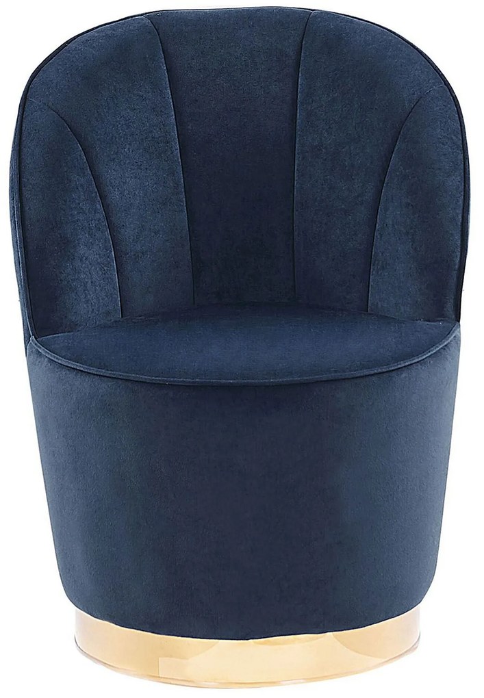 Poltrona de veludo azul escuro ALBY Beliani