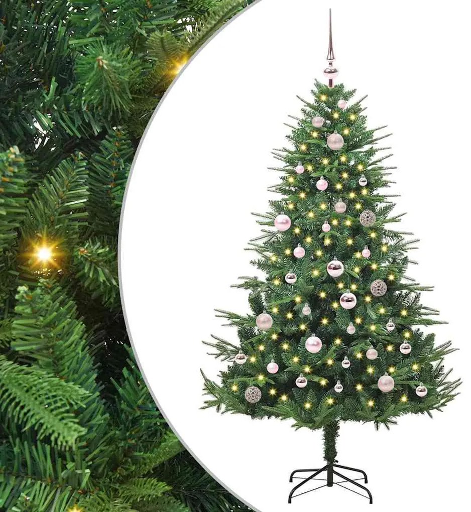 vidaXL Árvore de Natal Artificial Pré-iluminada com Conjunto de Bolas