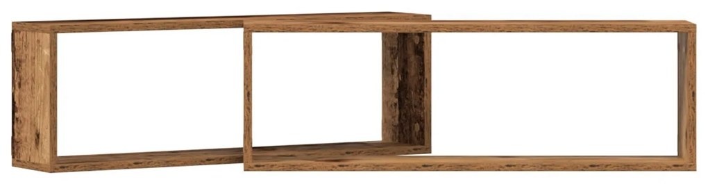 Conjunto de 2 Prateleiras de Parede vidaXL em Madeira Antiga 80x15x26