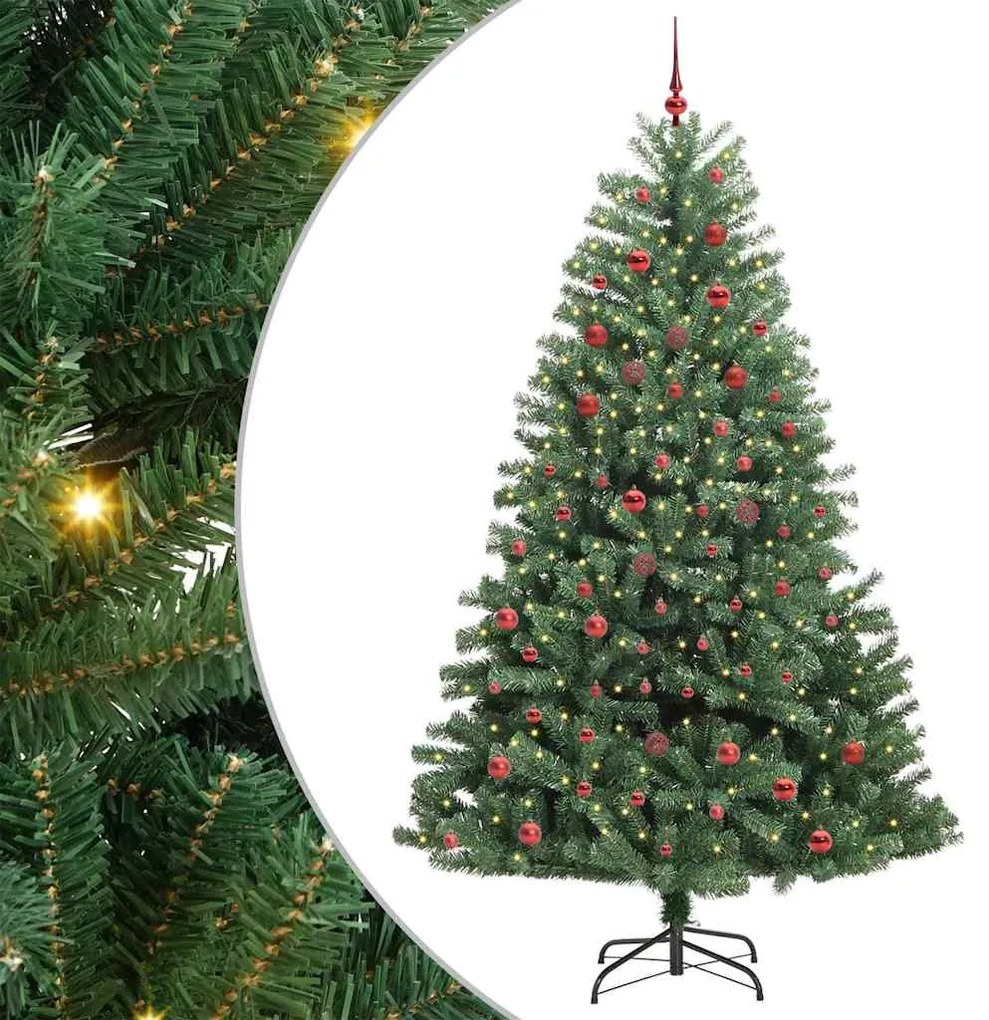 vidaXL Árvore de Natal Articulada Artificial Verde 210 cm PVC e Metal