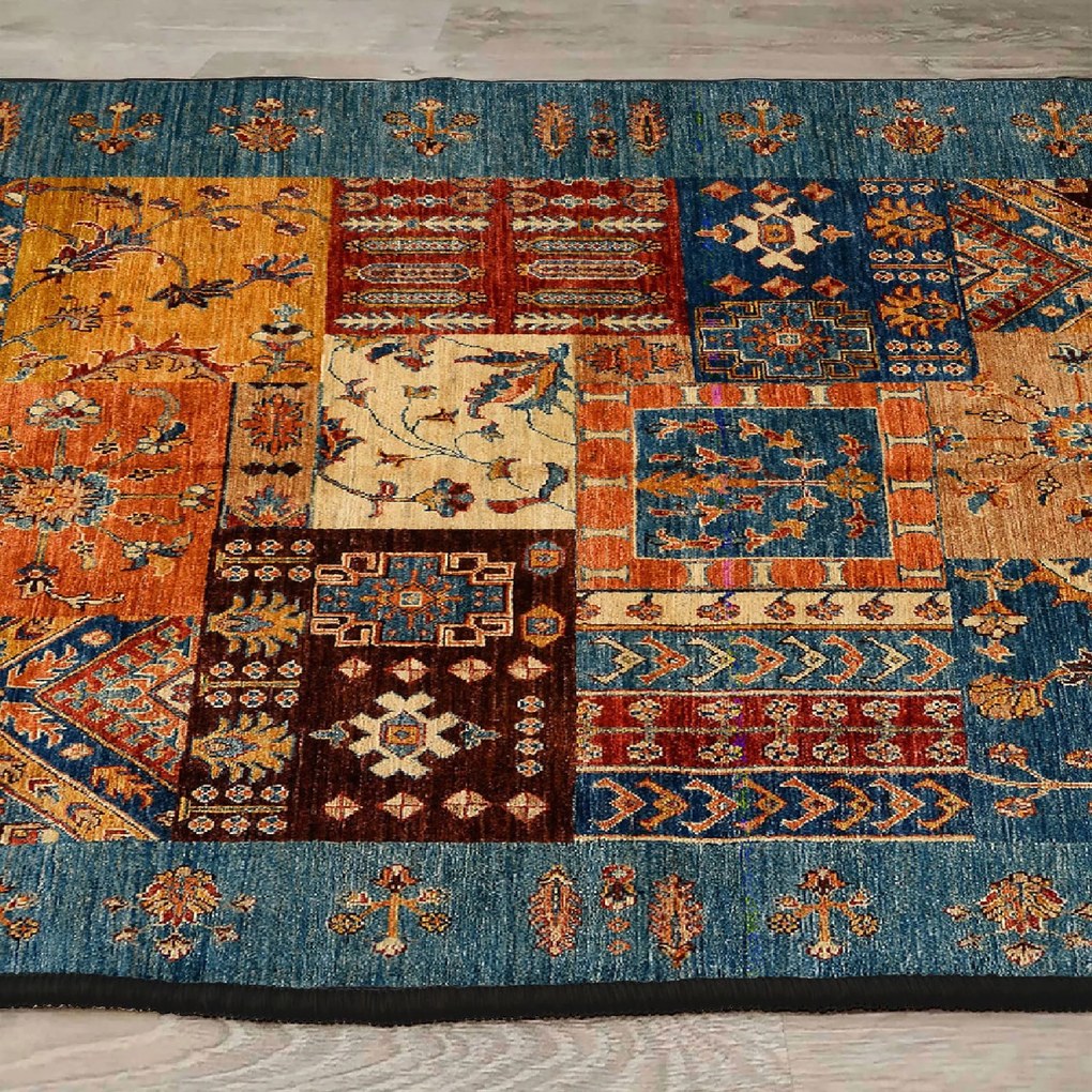 Tapete Eexfab445-Klm – Camel, Laranja, Vermelho Telha, Azul – 80x150 c