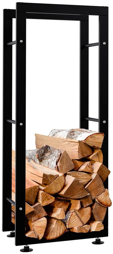 Suporte para lenha Keri V2 40 x 100 x 25 cm Preto
