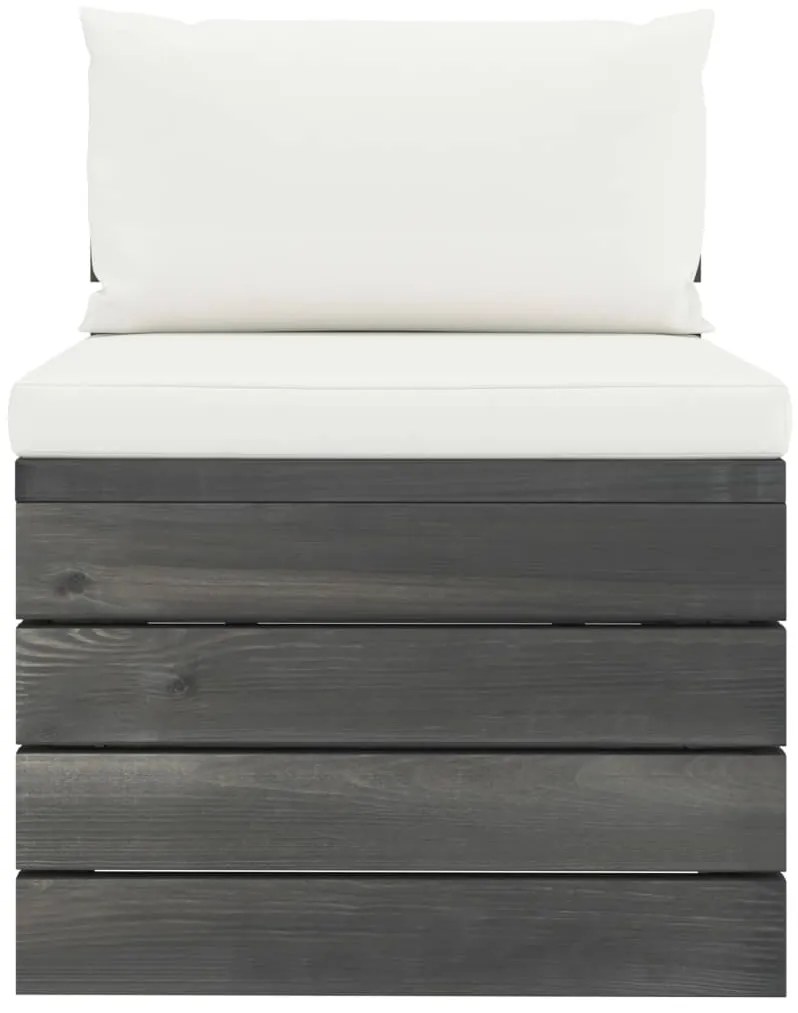 2 pcs conjunto lounge de paletes com almofadões pinho maciço
