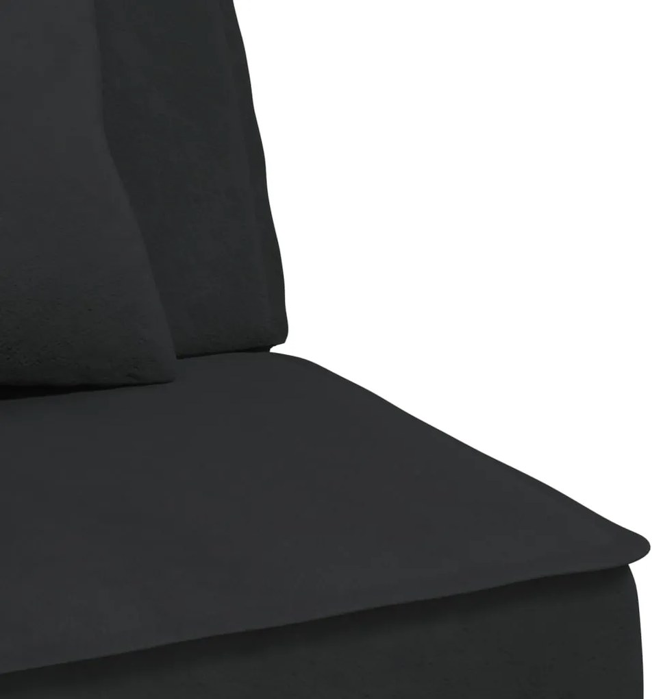 Sofá-cama em forma de L 255x140x70 cm veludo preto