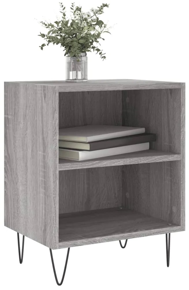 Mesas cabeceira 2pcs 40x30x50 cm derivados madeira cinza sonoma