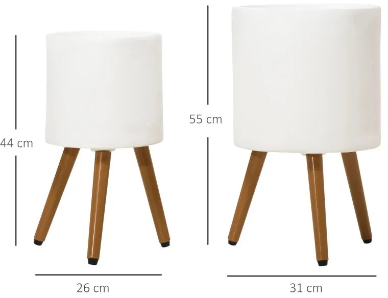 Conjunto de 2 Vasos com Pés Amovíveis