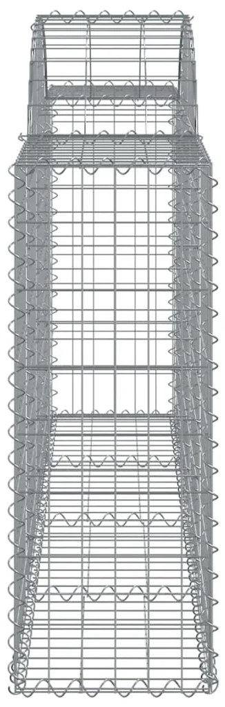 Cestos gabião arqueados 8 pcs 200x30x80/100cm ferro galvanizado