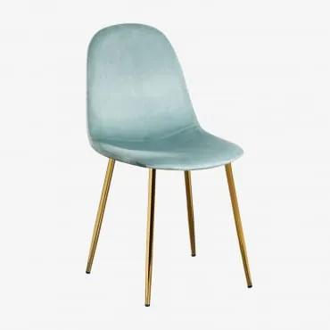 Cadeira de Veludo Glamm Verde Abeto & Dourado - Sklum