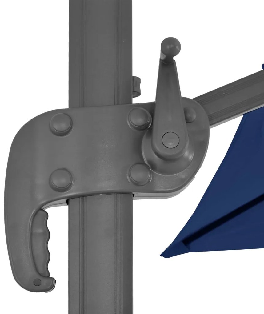 Guarda-sol jardim cantilever c/ poste alumínio 4x3 m azul ciano