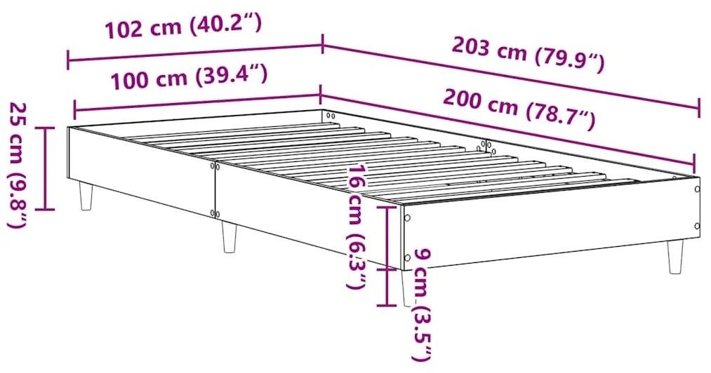 Estrutura de cama sem colchão 100x200 cm branco