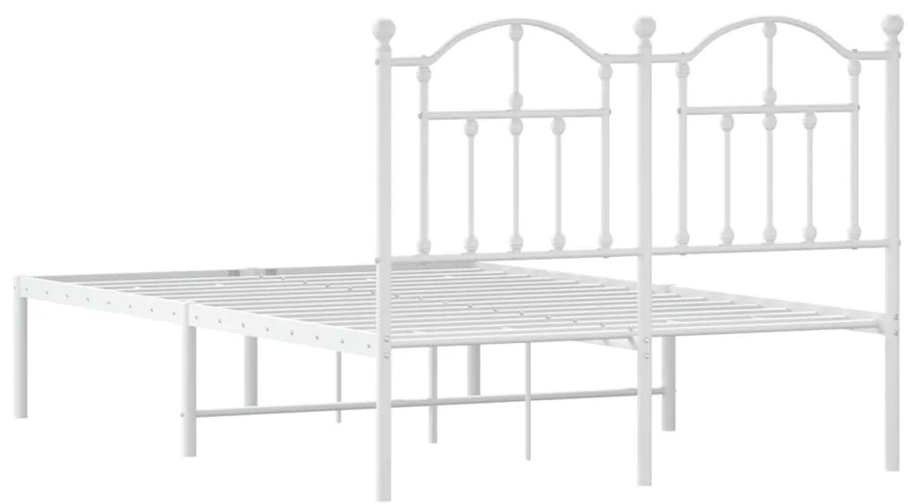 Estrutura de cama com cabeceira 120x190 cm metal branco