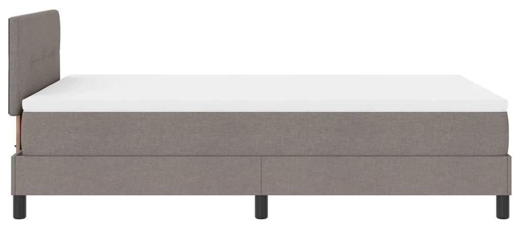 Cama Box Spring com Colchão Taupe 120x190 cm em Tecido
