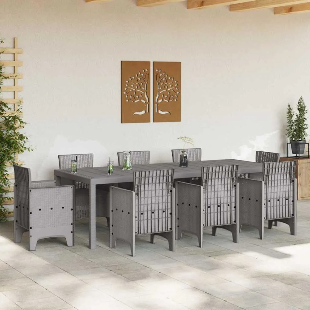 Mesa de Jardim vidaXL Cinzento-claro 250x100x73 cm Rattan Sintético