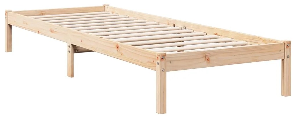 Cama extra longa sem colchão 80x220 cm madeira de pinho maciça