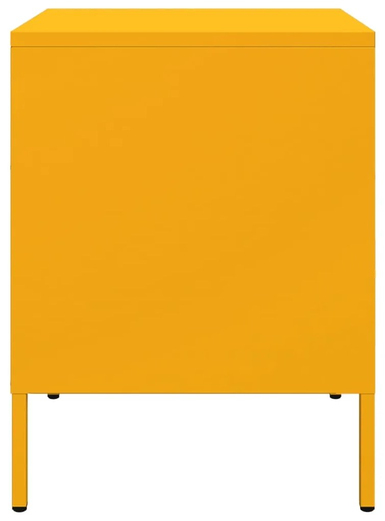 Mesas de cabeceira 2 pcs 36x39x50,5 cm aço amarelo mostarda