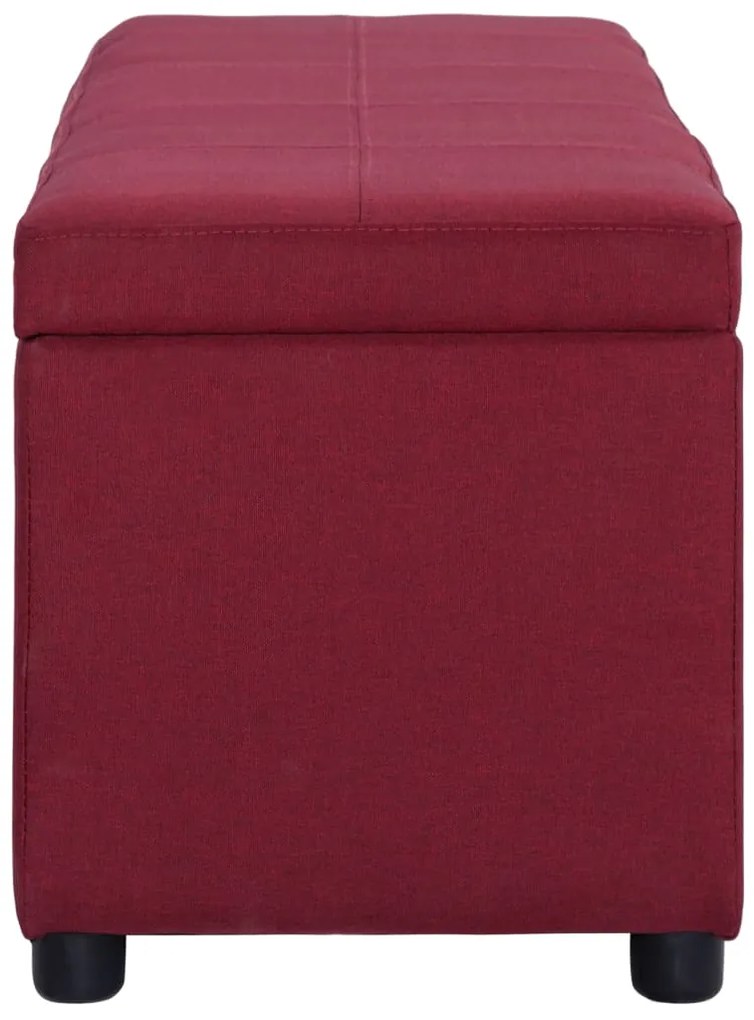 Banco c/ compart. de arrumação 116 cm poliéster vermelho tinto